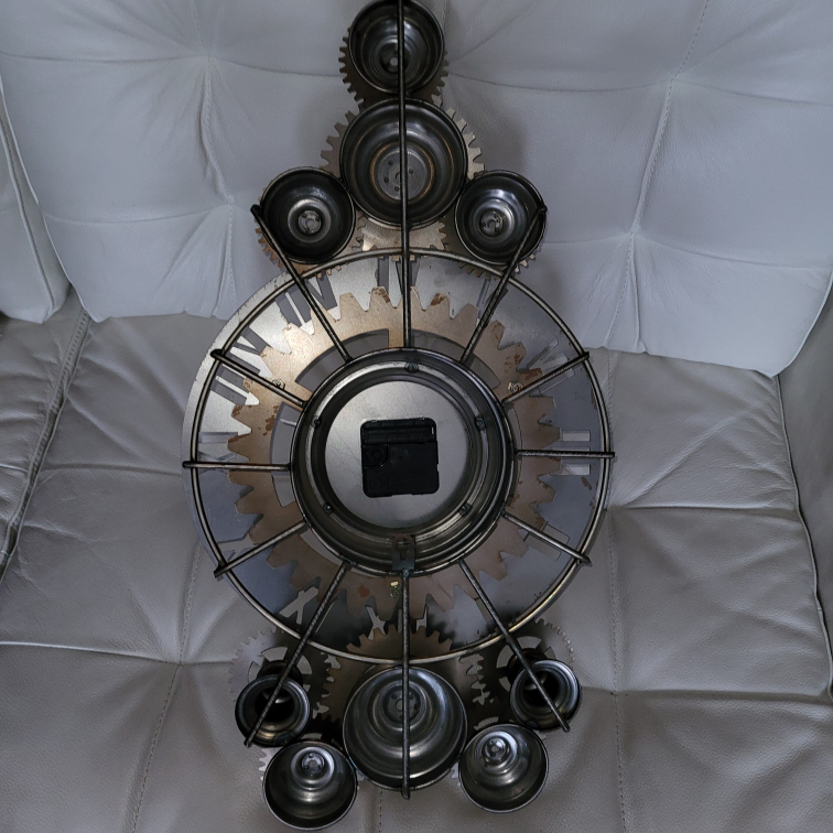 Rustic "Exposed Gears" Wall Clock image indicator(2)