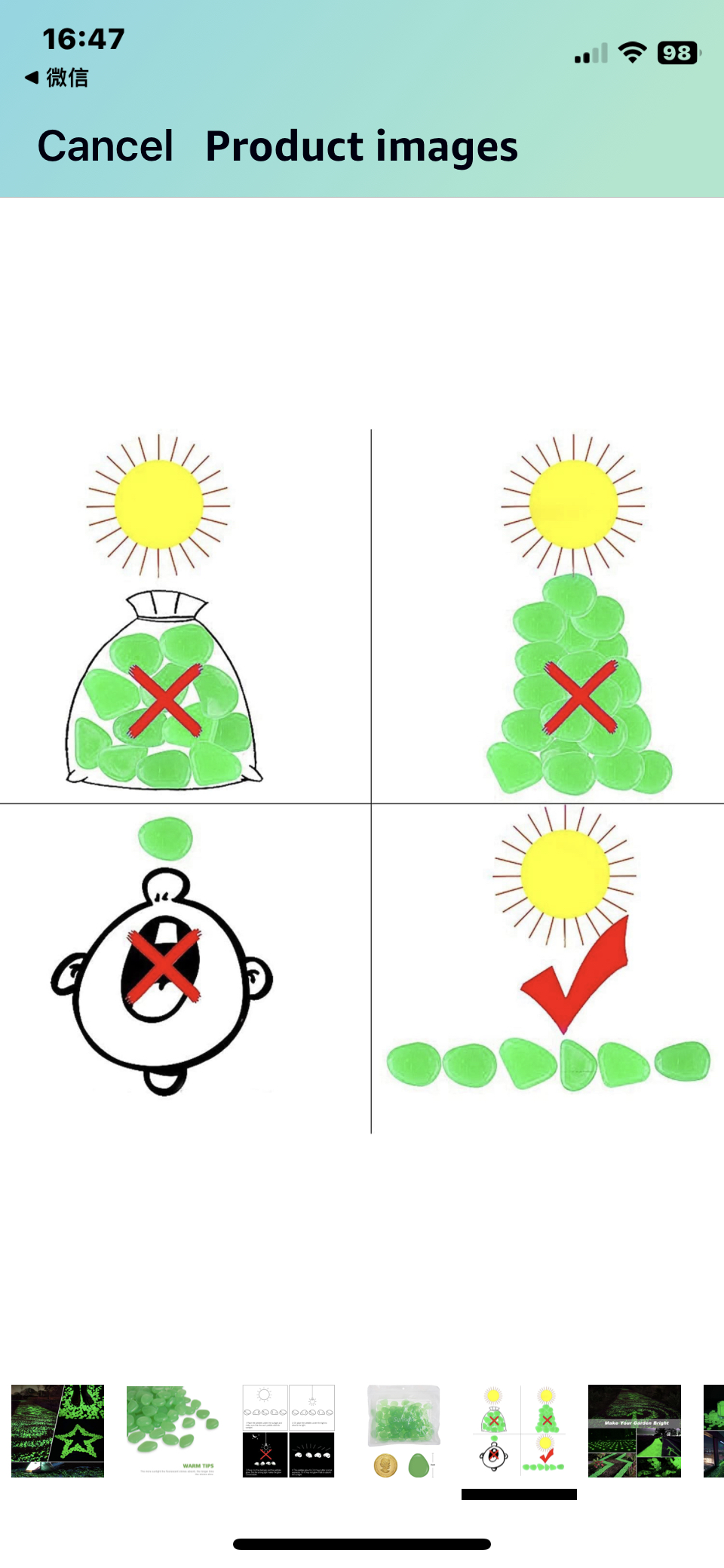 100 Pcs,Glow in The Dark Pebbles for Walkways Decor image indicator(6)