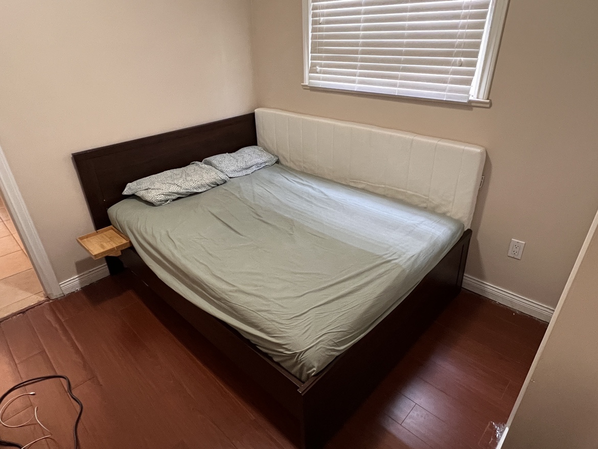 Queen bed frame and mattress