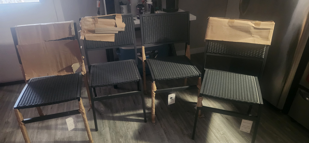 BRAND NEW 4 ALUMINUM WICKER CHAIRS