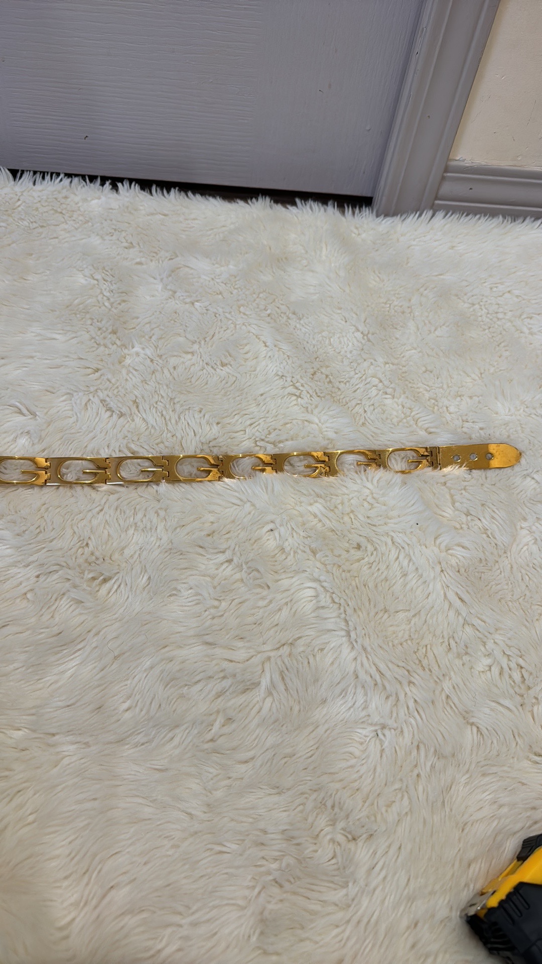 Vintage Gucci "G" Gold Plated Metal Belt - photo 5
