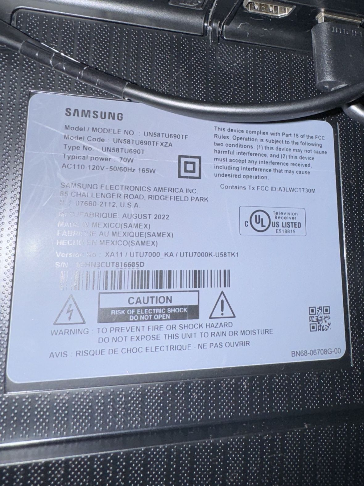 58” Samsung Smart TV - photo 3