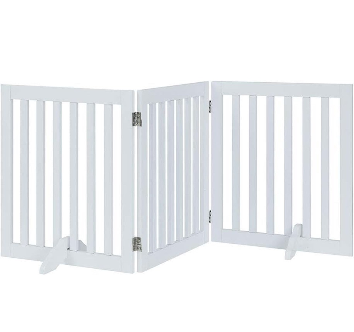 Free-standing wooden pet gate, 3-panel, folding