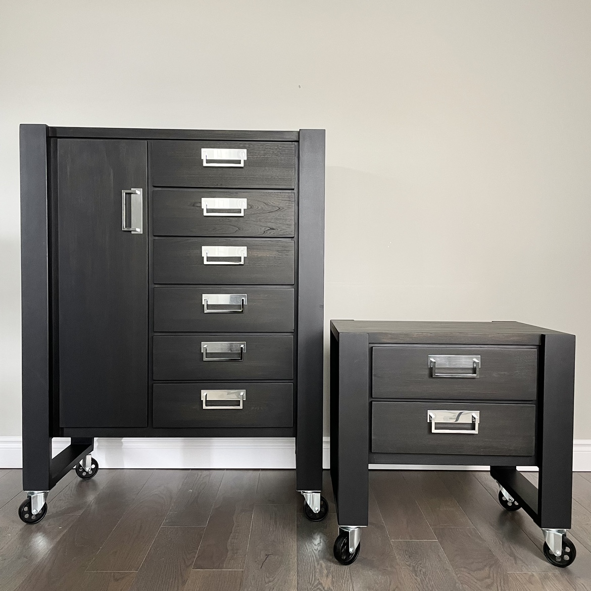 Industrial Style Tallboy & End Table Combo