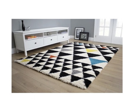 Bunderberg Rubix Triangle Soft Touch Black Area Rug