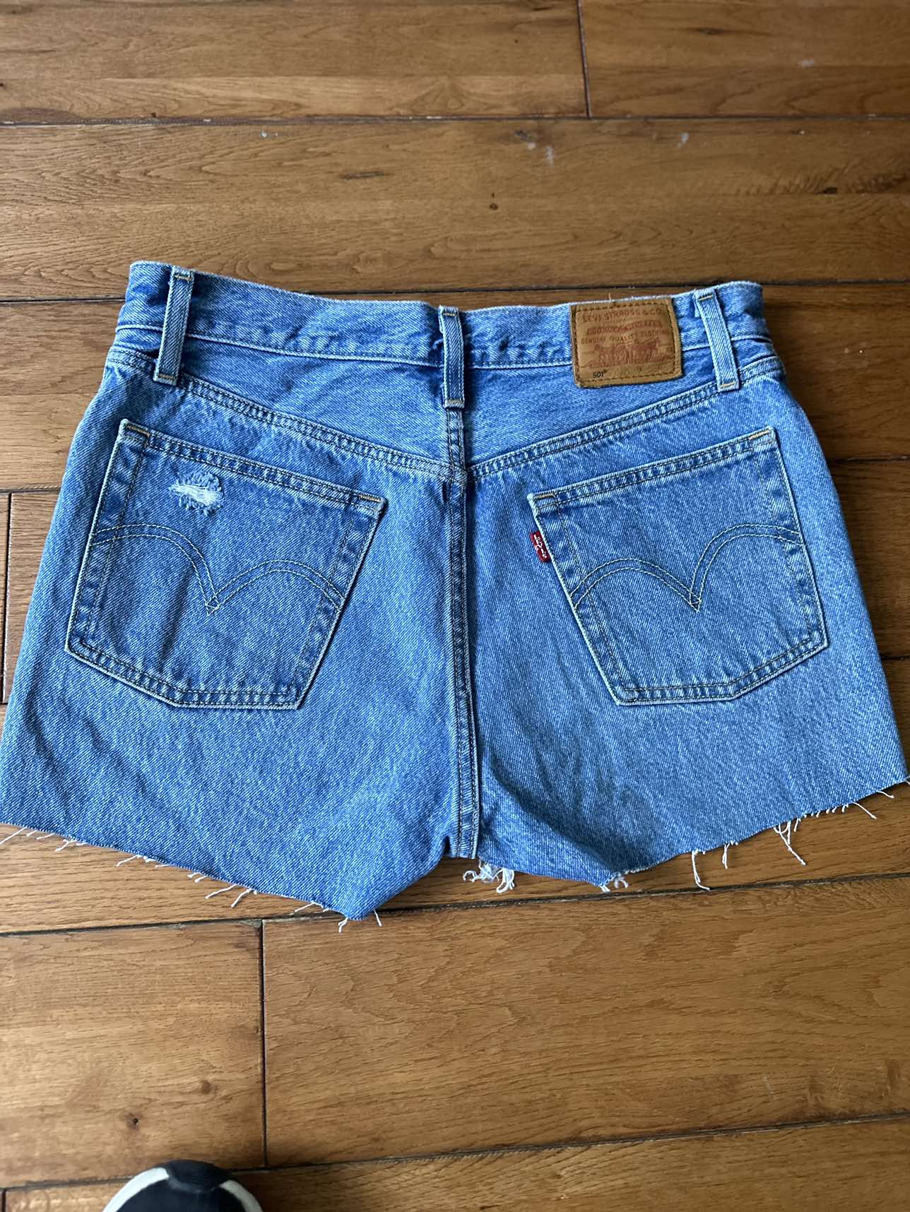 Levi Jean shorts with button fly image indicator(2)