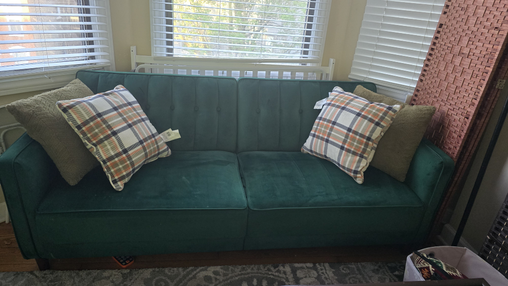 Couch - Green Velvet - photo 4