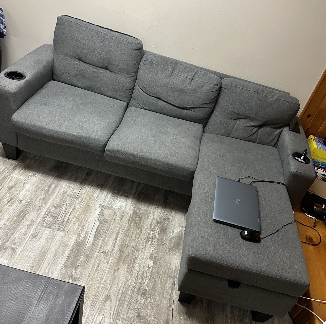 Grey sectional sofa