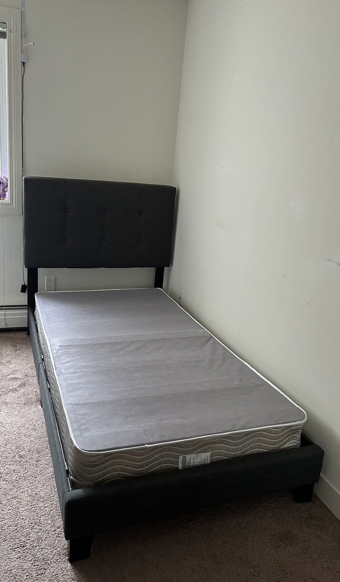 twin bed frame + spring box - MUST SELL
