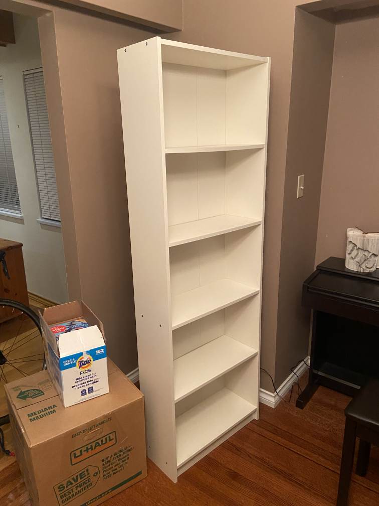 Ikea white tall+narrow bookshelf x2 - photo 2