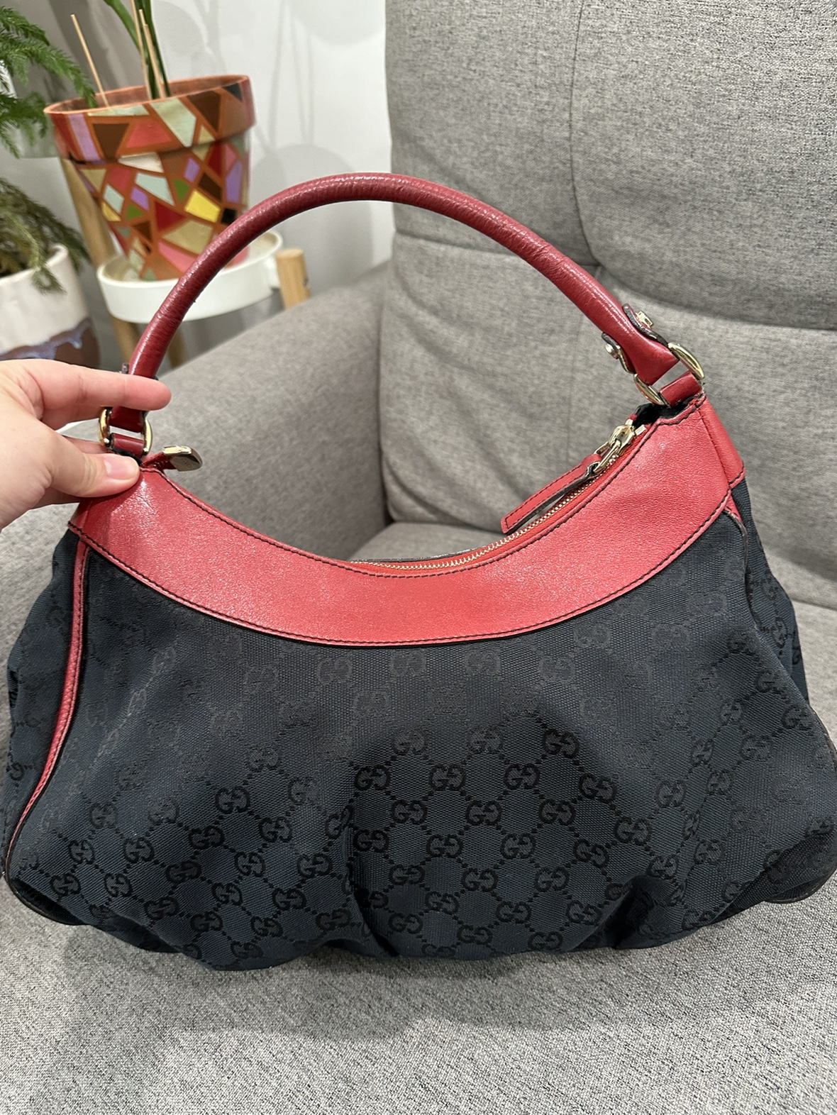 Authentic Gucci (Reworked)  Canvas Abbey Hobo Shoulder Bag image indicator(3)