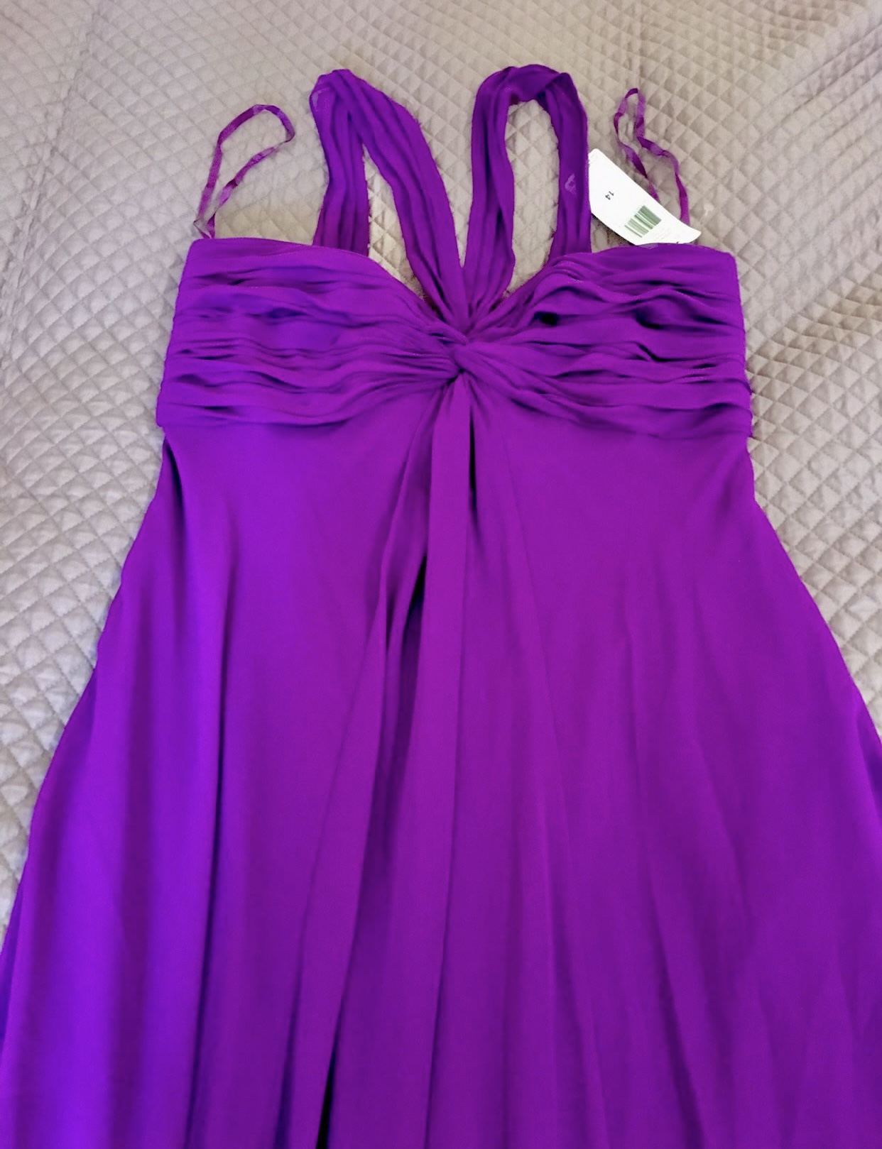 new women's long evening dress bright purple color image indicator(2)