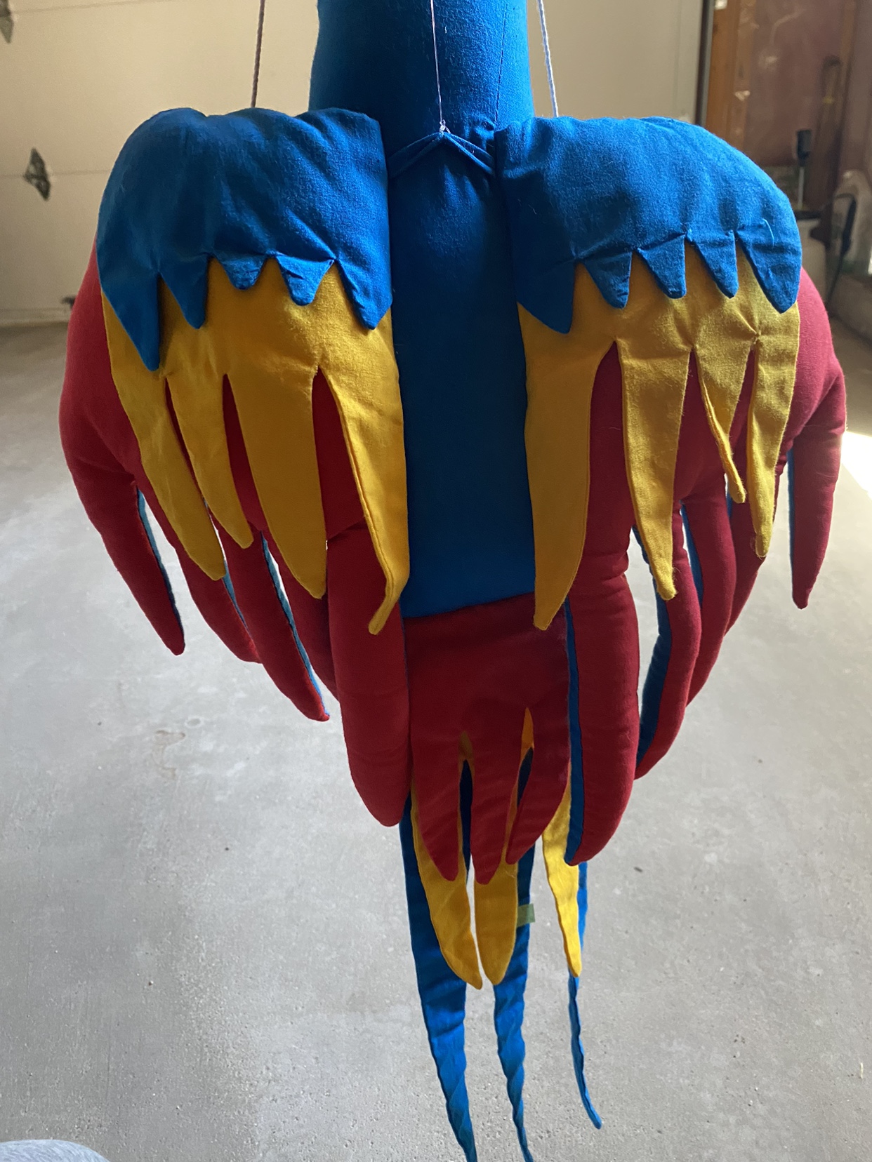 Macaw Parrot Stuffed Bird Hanging Decor Blue/Red/ Yellow - photo 4