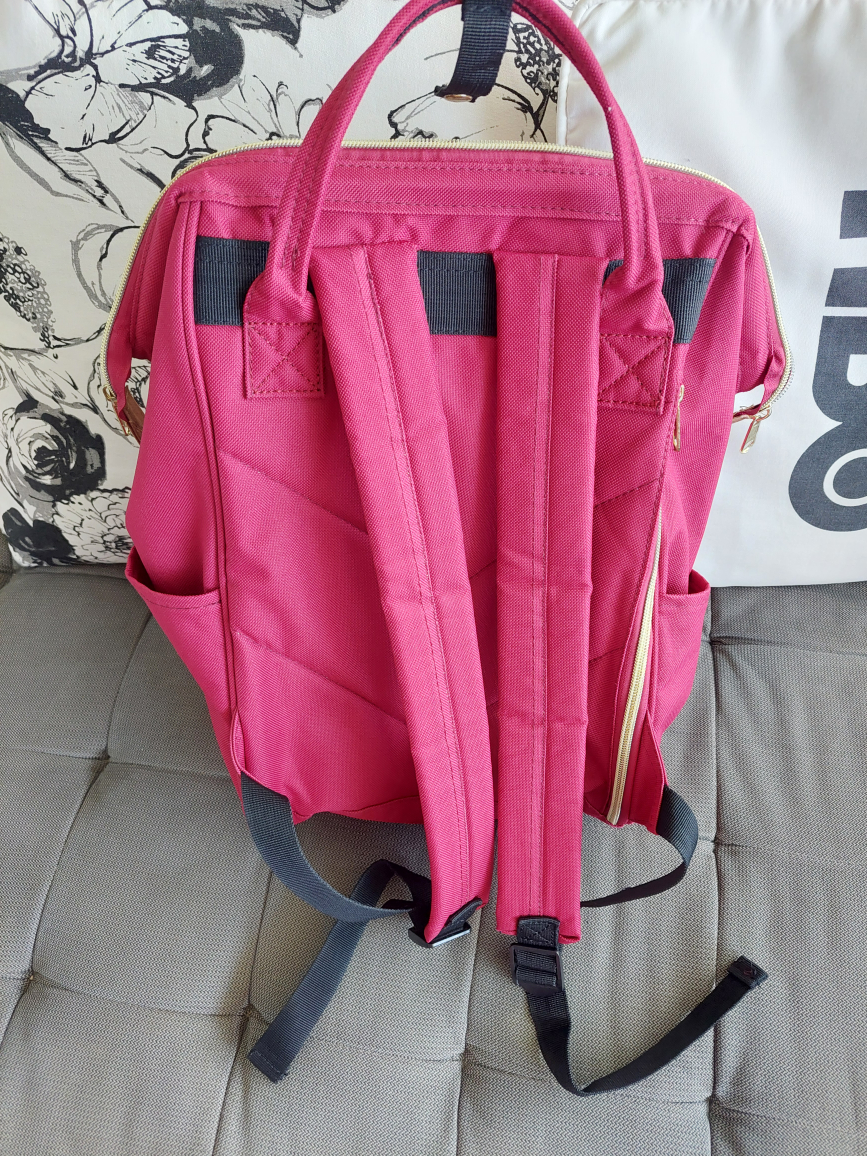 Wine red school backpack big size bag - photo 4
