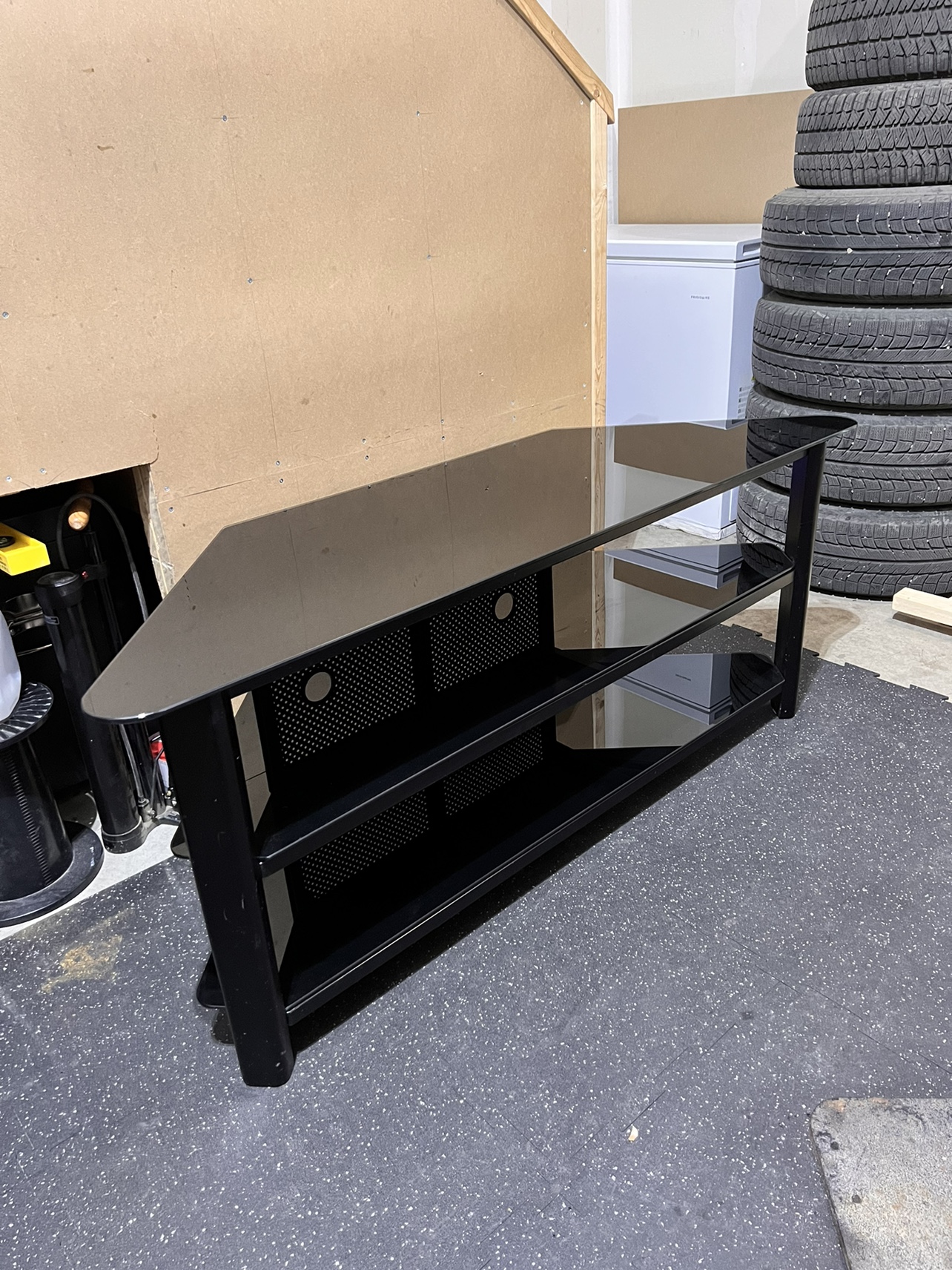 Tv stand Glass Shelves..
