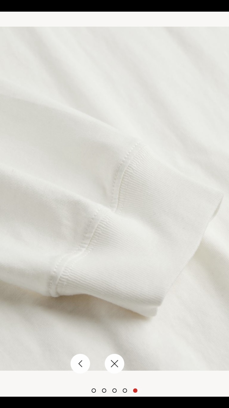 H&M Women’s White Long Sleeved 100% Cotton Jersey Shirt Size M👚🤍 image indicator(5)