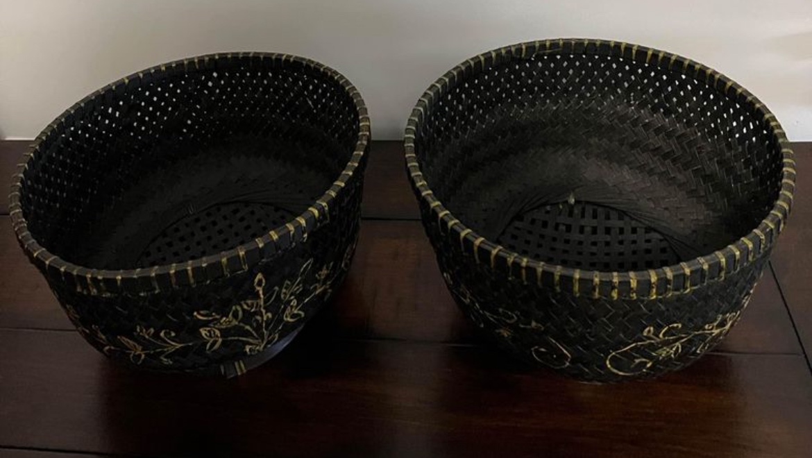 World Market Decorative Round Rattan Wicker Basket ~ Set of 2🥕 image indicator(4)