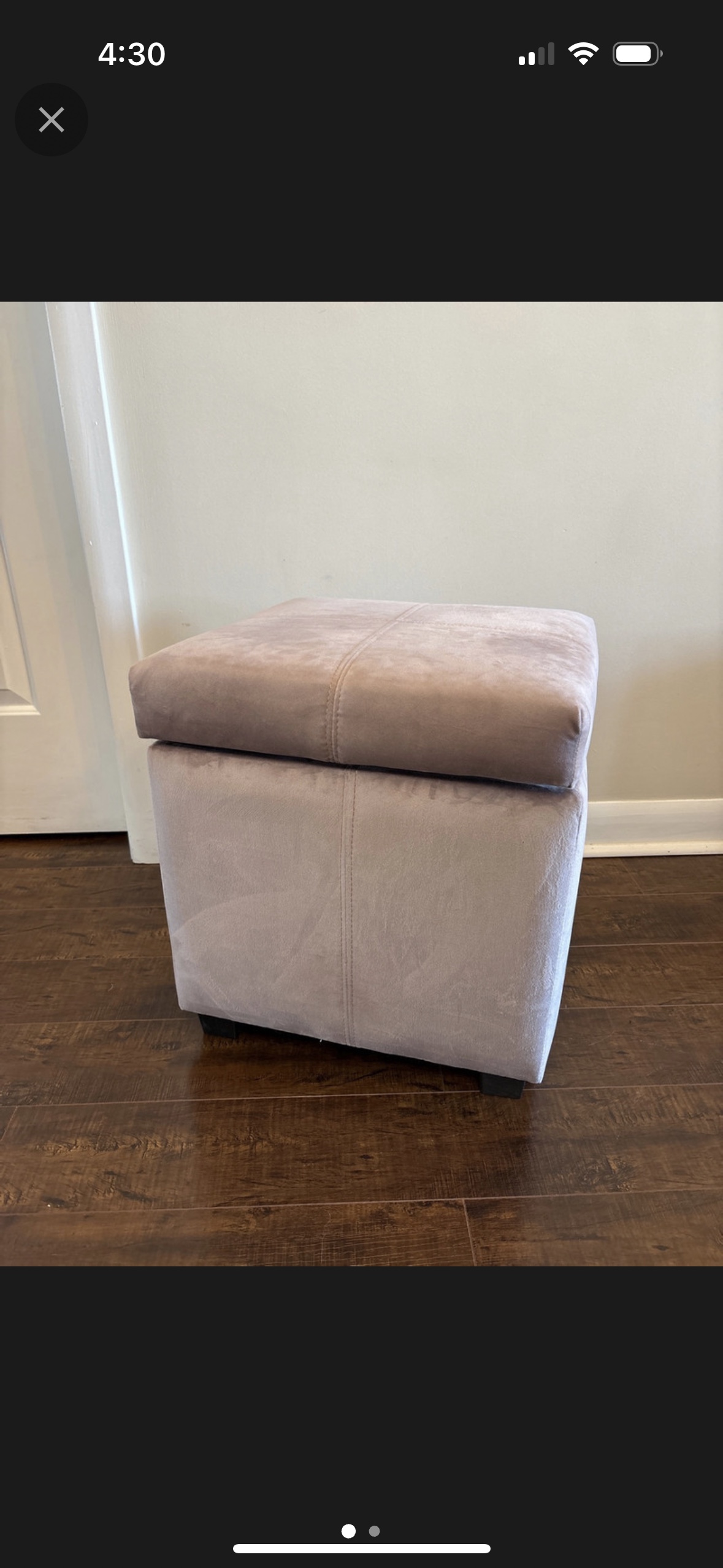 Pink velvet storage ottoman - photo 2