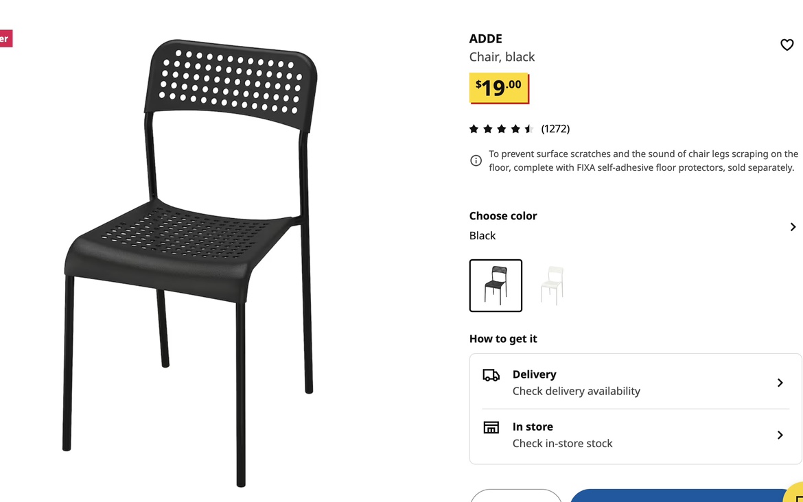 2 ikea adde chair thumbnail