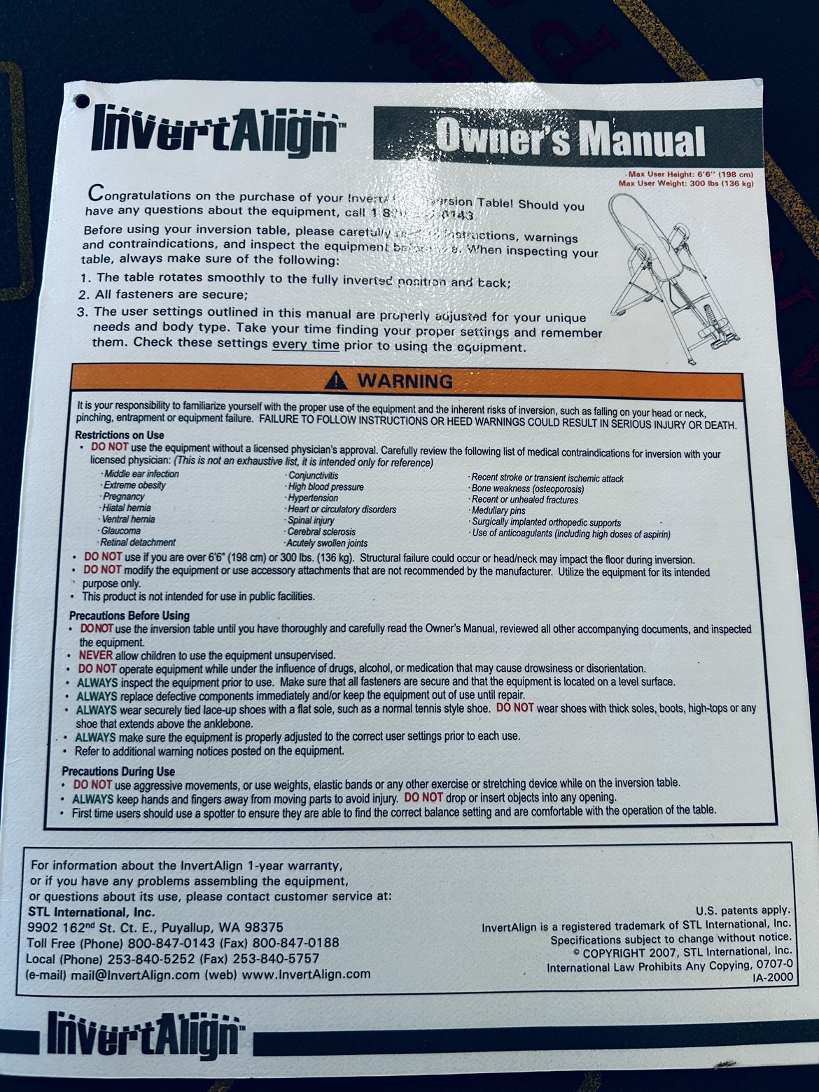 Inversion table image indicator(5)