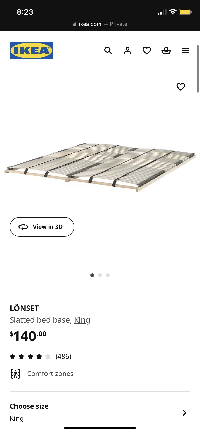 Queens size slatted bed base - photo 3