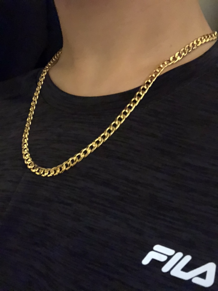 Gold Coloured Cuban Link Chain & Bracelet thumbnail