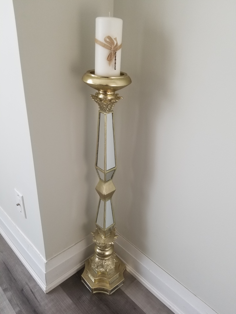 mirrored floor candle holder thumbnail