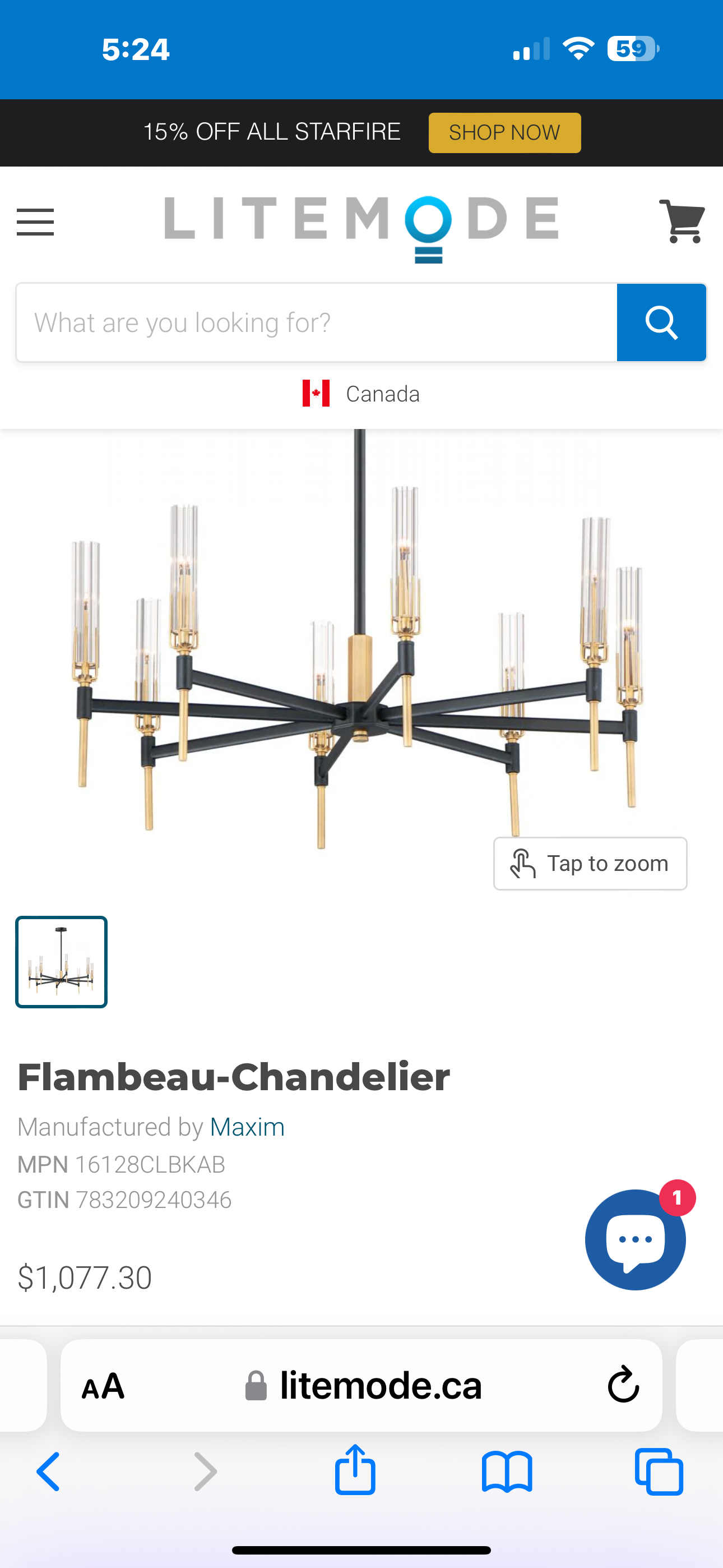 MAXIM FLAMBEAU CHANDELIER IN BOX - photo 2