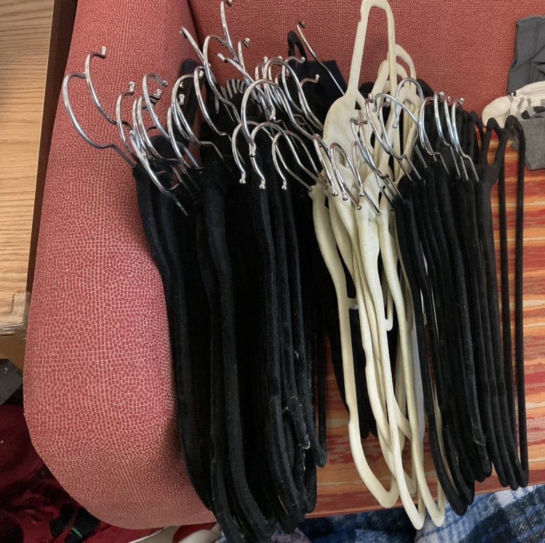 Like-new 45 Non-slip velvet clothes Hangers (Some never used)