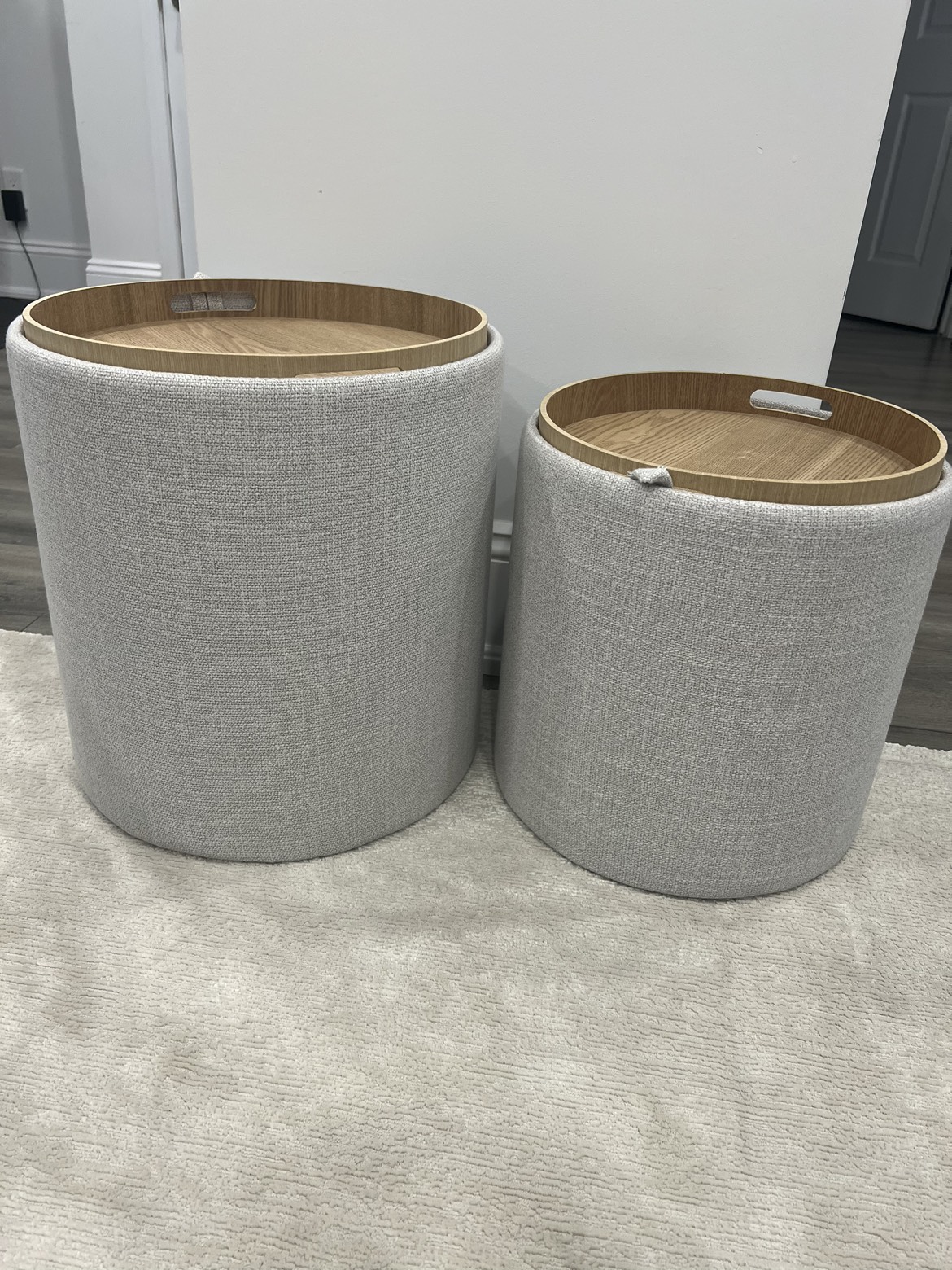 Light grey storage ottomans - photo 2