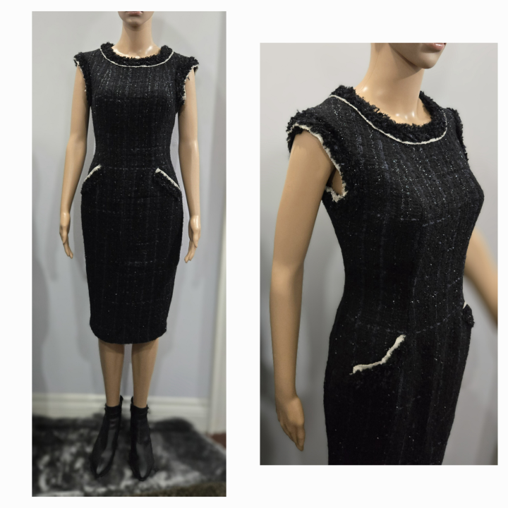 Pink Tartan Tweed Dress + Free Designer 6397 Blazer