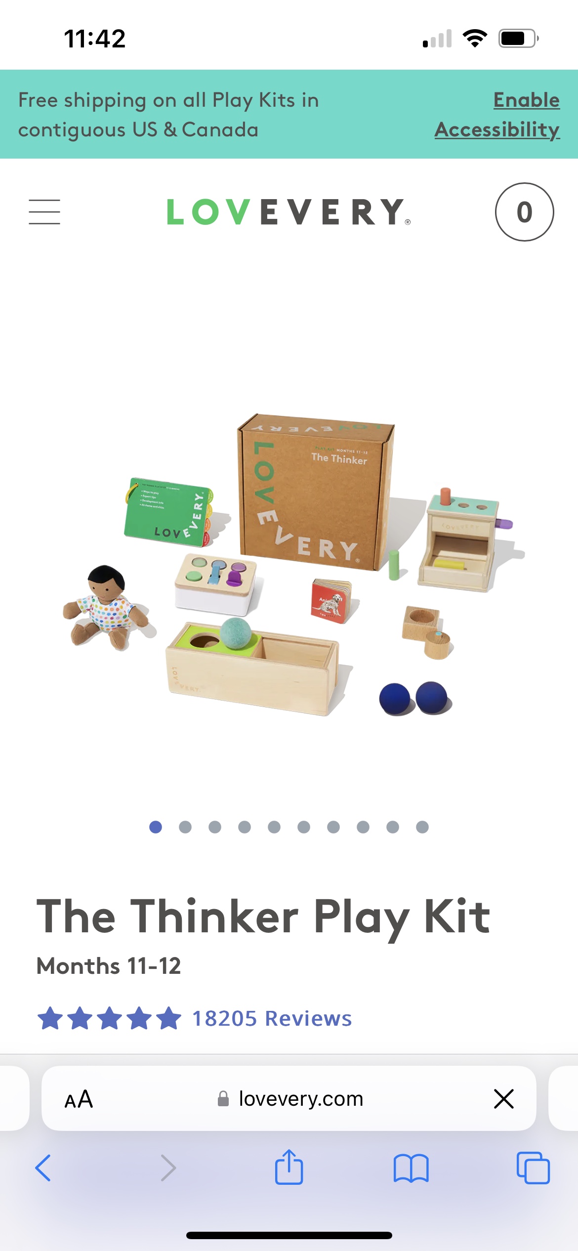 Lovevery the thinker play kit months 11-12