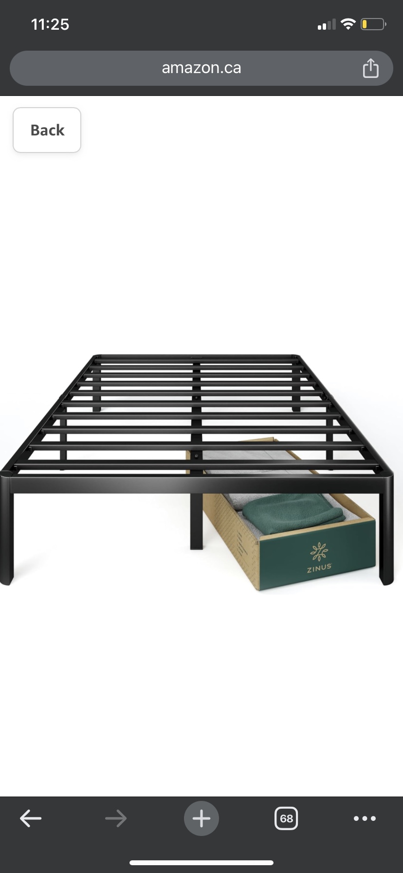 Zinus queen bed frame