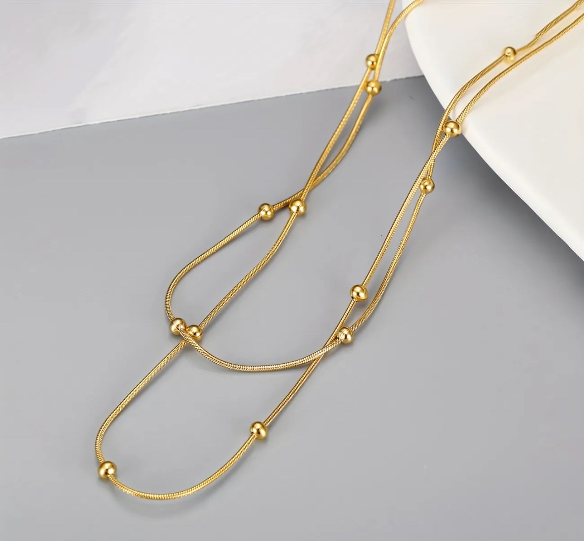 18 k plated 2 layers chain - photo 2