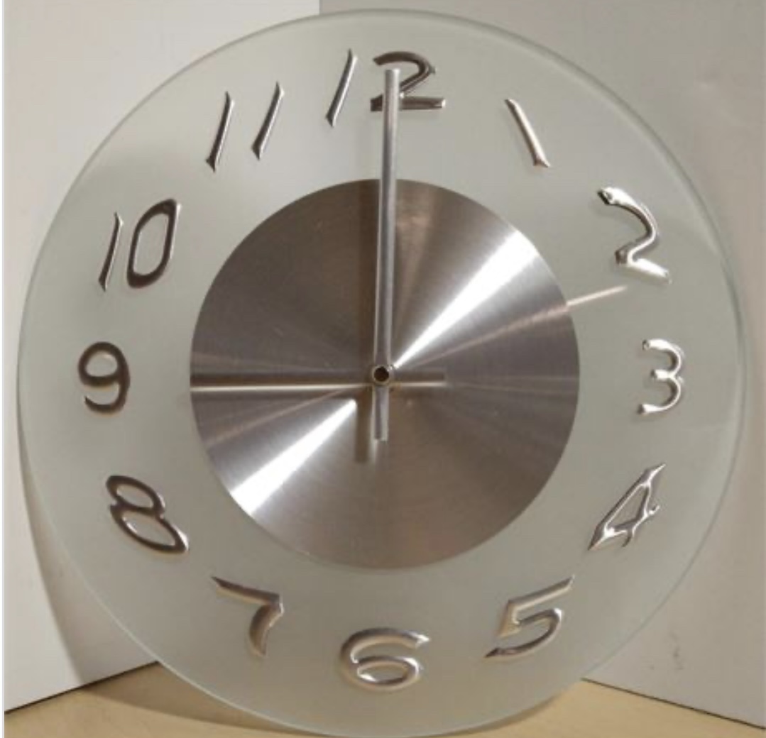 Brand new Metal/Glass Decor Wall Clock,  29cm Diameter. thumbnail
