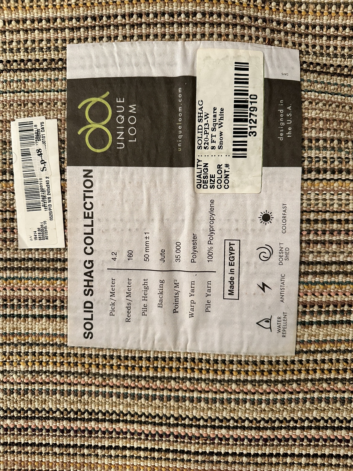 8 x 8 sq ft Unique Loom Square Rug (Original Price 389 + tax) - photo 3