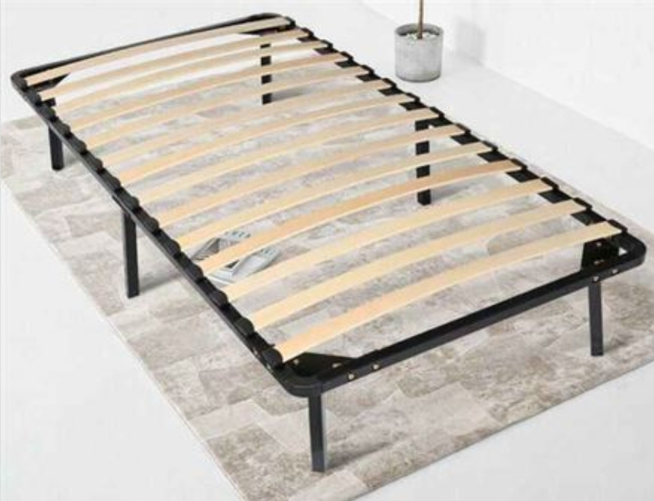 LIVINGbasics Metal Platform frame w/Wooden Slat Support, Twin
