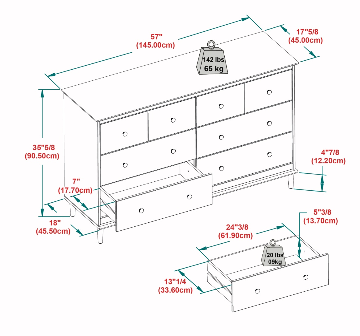 White Dresser - 6 Drawer - photo 3