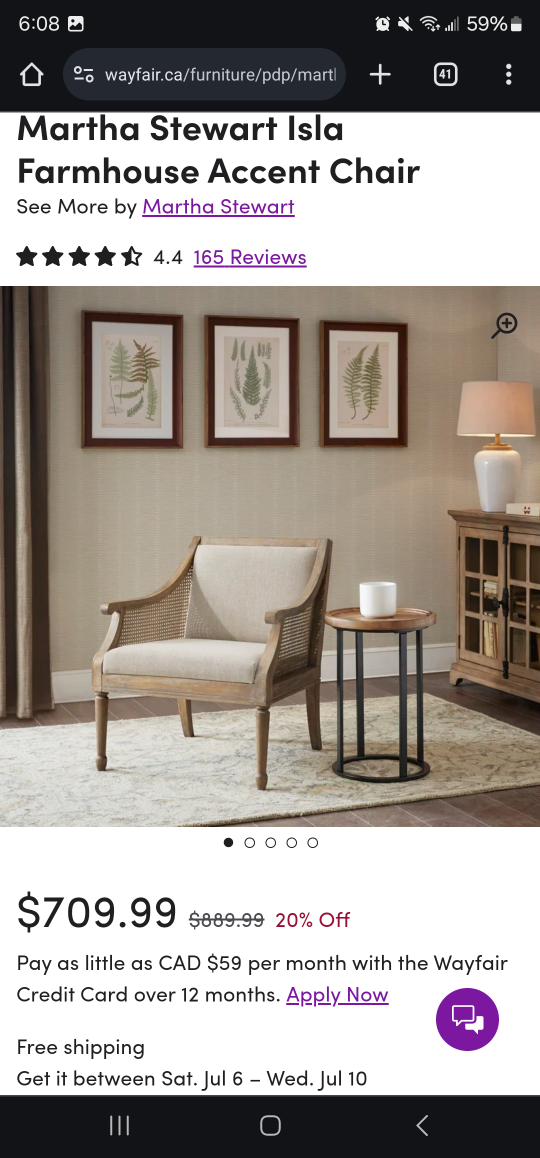 Martha Stewart Farmhouse Isla Accent Chair (2 Available)
