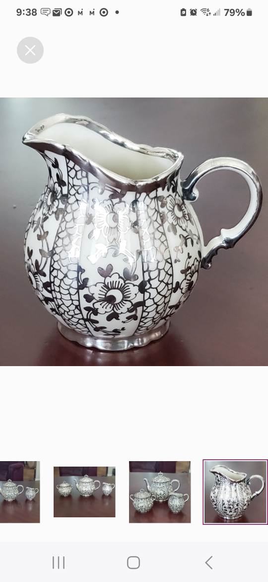 Vintage 21 Piece Italian Silver Overlay Tea Set image indicator(9)