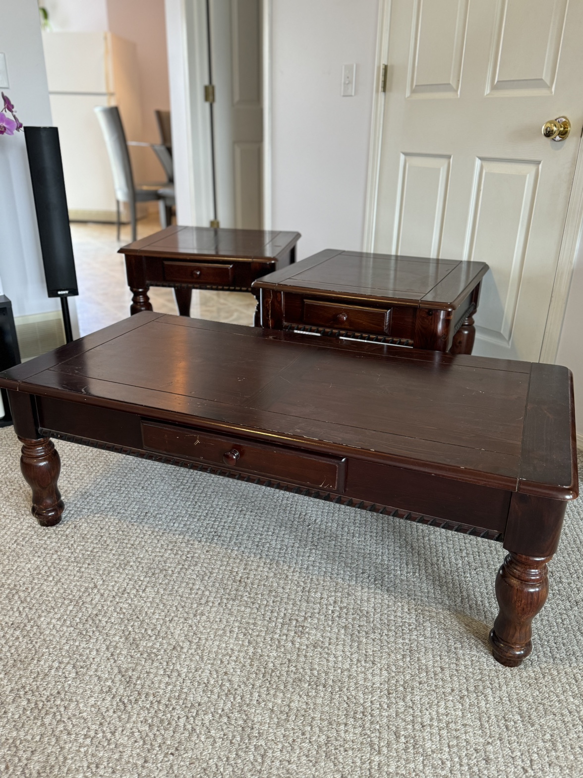 Strong Wooden Coffee Table Set