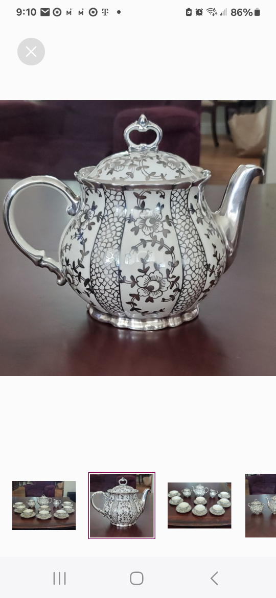 Vintage 21 Piece Italian Silver Overlay Tea Set image indicator(4)