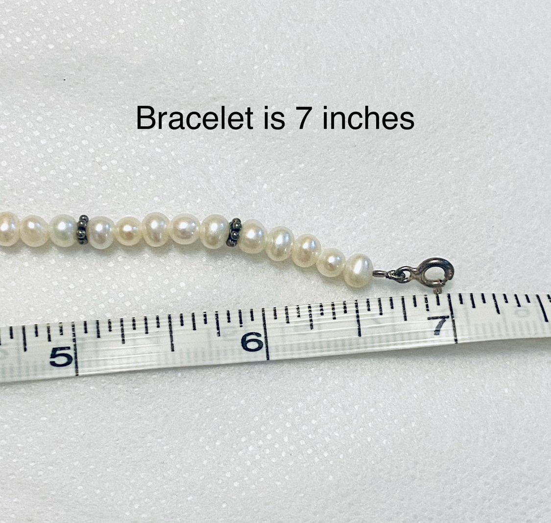 Vintage Italian Silver set with real pearls image indicator(8)