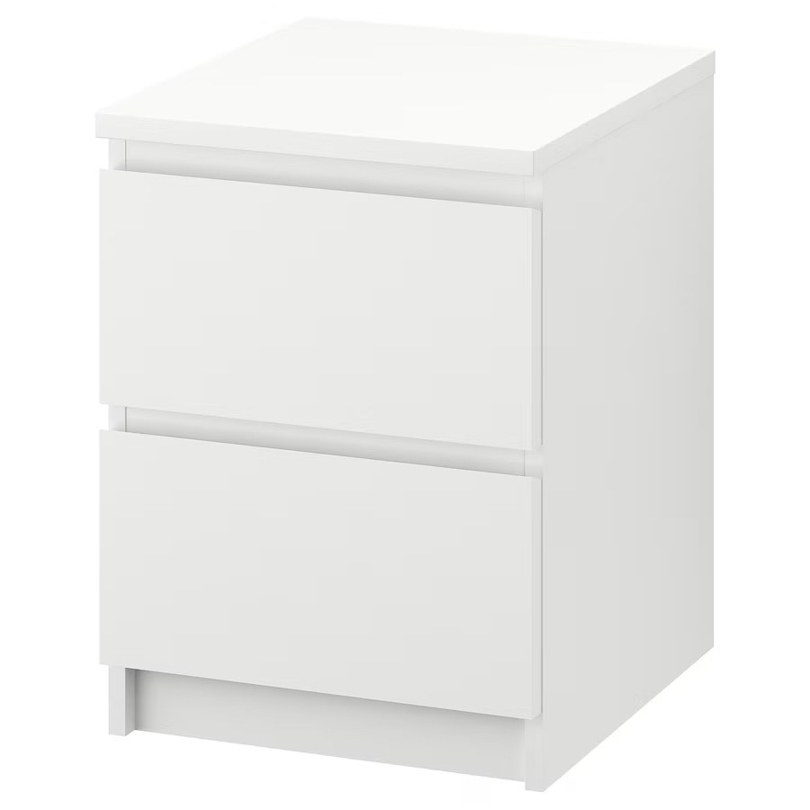 2 x MALM - White Side Tables