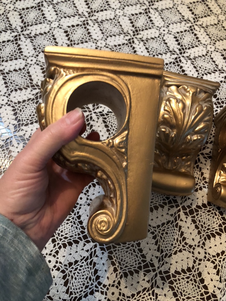 Set of 4 Curtain rod brackets, wall sconces - multi use image indicator(7)