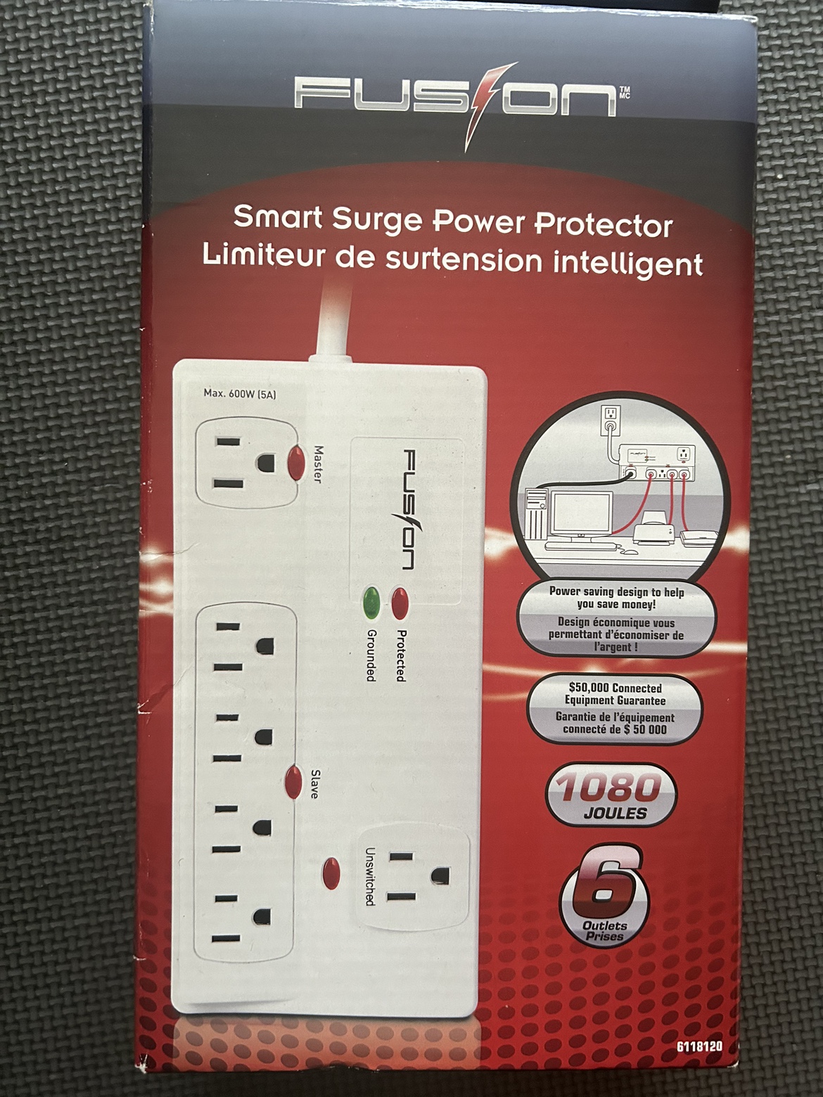 Fusion Smart Surge Power Protector - 6 outlets
