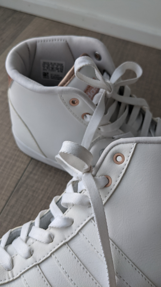white adidas hightops - photo 5