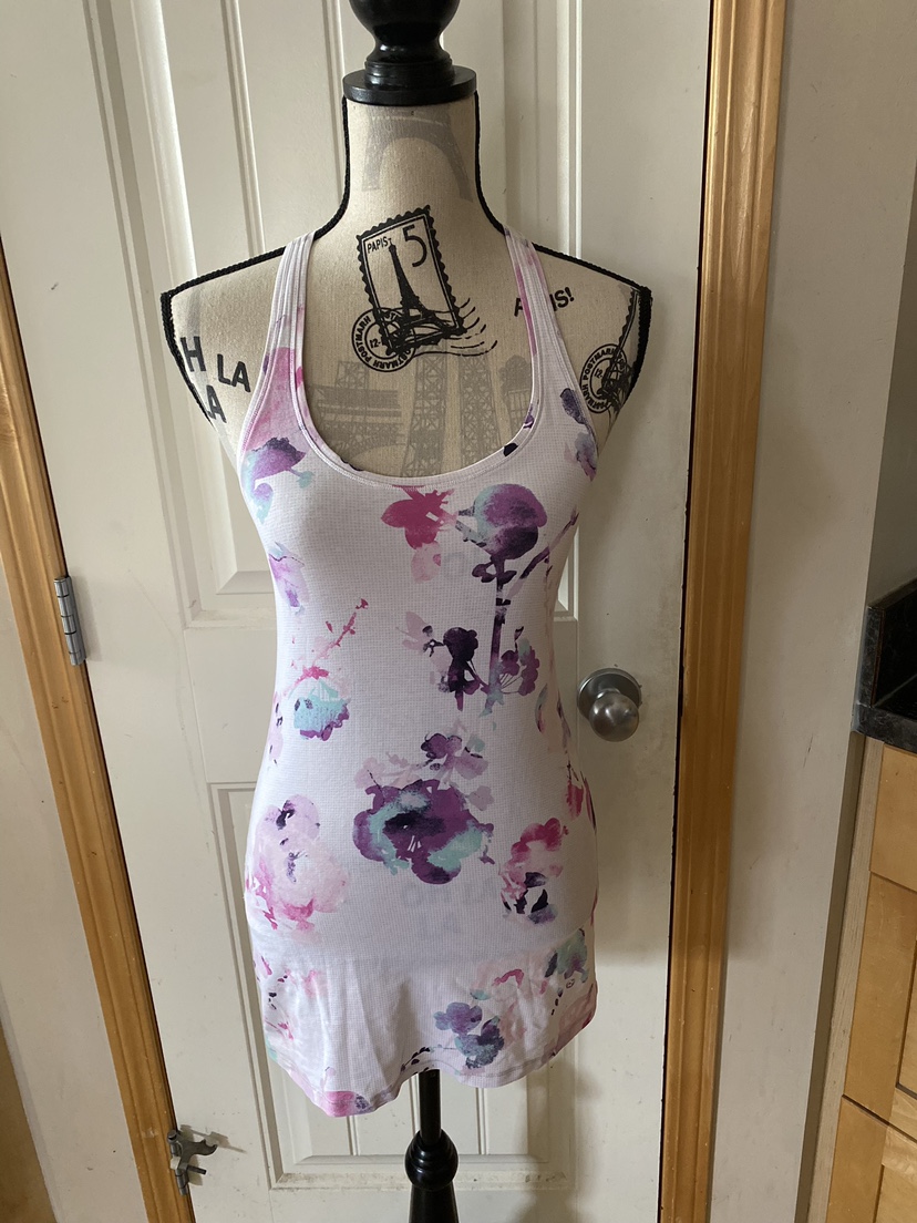 Lululemon floral print racer back tank top thumbnail