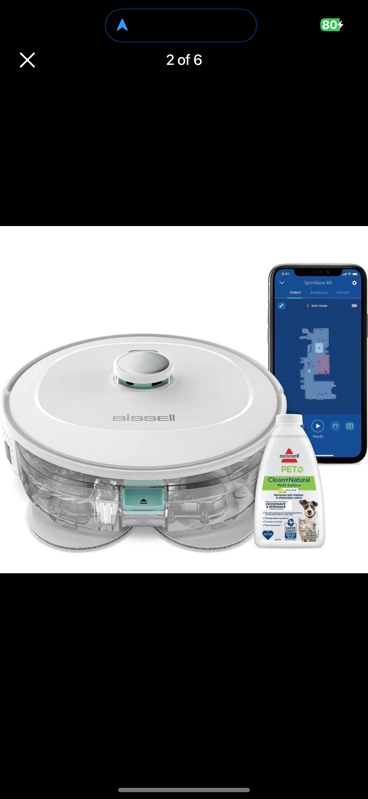 (New) BISSELL® SpinWave® R5 Robotic Mop & Vacuum, 3393,White thumbnail