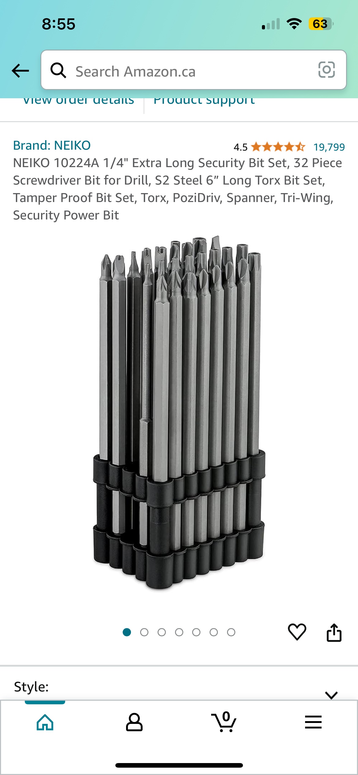 Neiko 1/4" extra long security bit set - photo 2